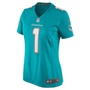 Number 1 Mom Miami Dolphins Nike Women's Game Jersey - Aqua