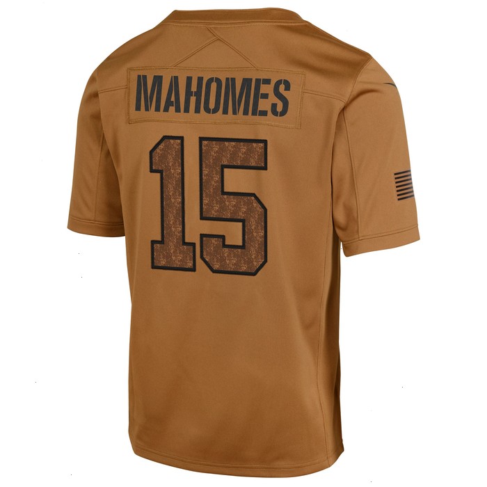 Patrick Mahomes Kansas City Chiefs Nike Youth 2023 Salute To Service Limited Jersey - Brown