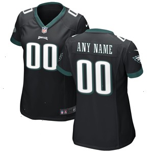 Philadelphia Eagles Nike Women's Alternate Custom Game Jersey - Black