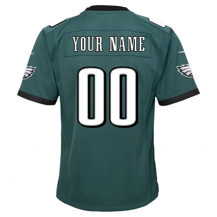 Philadelphia Eagles Nike Youth Team Custom Game Jersey - Midnight Green