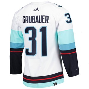 Philipp Grubauer Seattle Kraken adidas Away Primegreen Authentic Pro Player Jersey - White