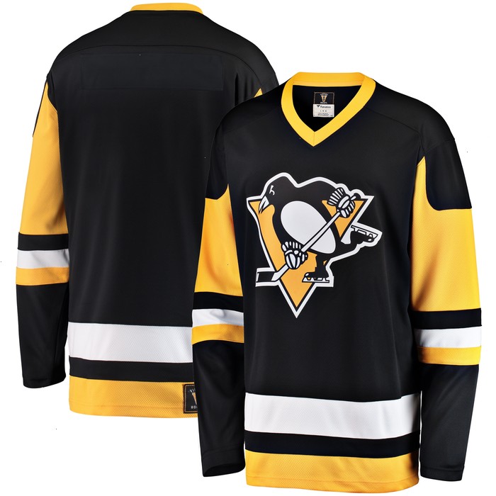 Pittsburgh Penguins Fanatics Branded Premier Breakaway Heritage Blank Jersey - Black