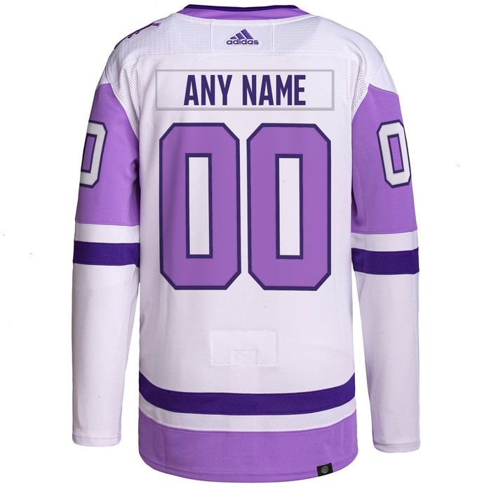 Pittsburgh Penguins adidas Hockey Fights Cancer Primegreen Authentic Custom Jersey - White/Purple