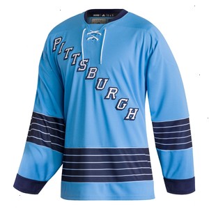 Pittsburgh Penguins adidas Team Classics Authentic Blank Jersey - Light Blue