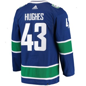 Quinn Hughes Vancouver Canucks adidas Home Primegreen Authentic Pro Player Jersey - Blue