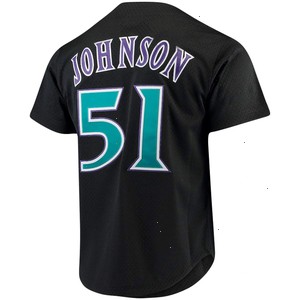 Randy Johnson Arizona Diamondbacks Mitchell & Ness Big & Tall Cooperstown Collection Mesh Button-Up Jersey- Black