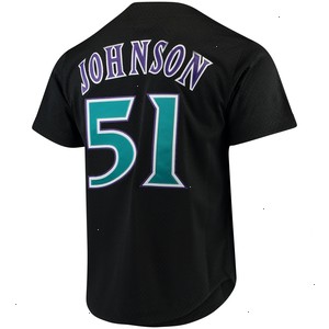 Randy Johnson Arizona Diamondbacks Mitchell & Ness Cooperstown Collection Mesh Batting Practice Button-Up Jersey - Black