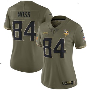 Randy Moss Minnesota Vikings Nike Women's 2022 Salute To Service Retired Player Limited Jersey - Olive