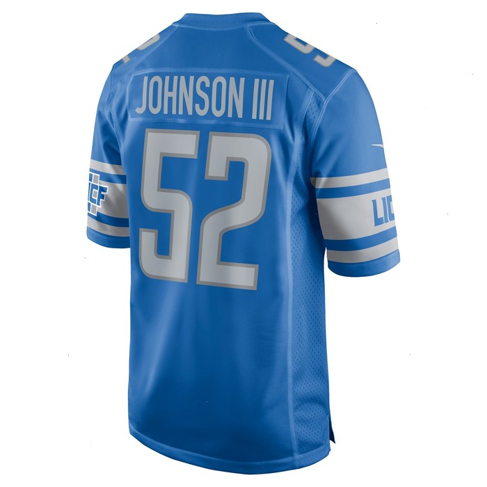 Raymond Johnson III Detroit Lions Nike Team Game Jersey - Blue