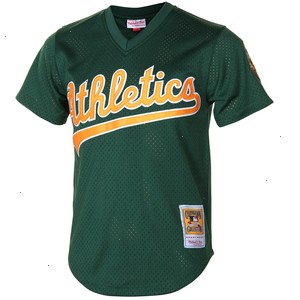 Rickey Henderson Oakland Athletics Mitchell & Ness 1998 Cooperstown Mesh Batting Practice Jersey - Green