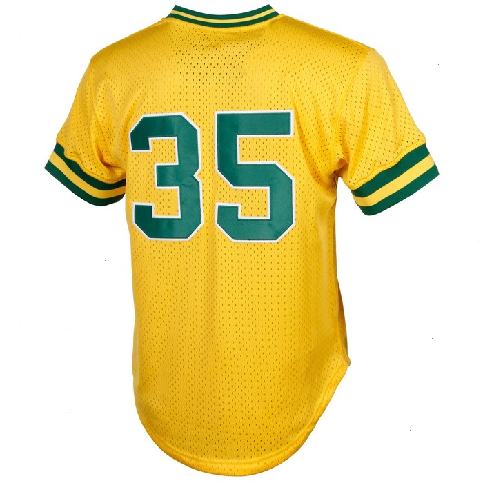 Rickey Henderson Oakland Athletics Mitchell & Ness Cooperstown Mesh Batting Practice Jersey - Yellow