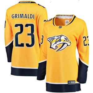 Rocco Grimaldi Nashville Predators Fanatics Branded Women's Home Breakaway Player Jersey - Gold