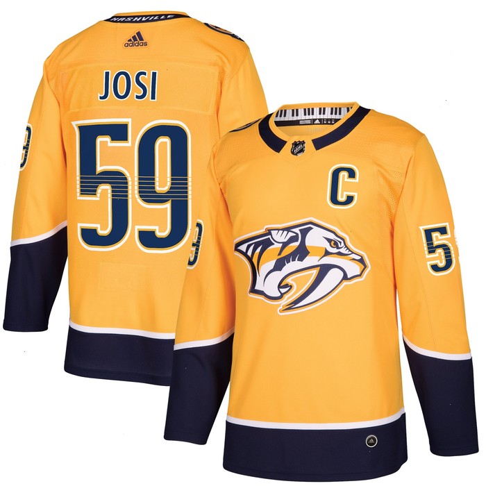 Roman Josi Nashville Predators adidas Home Authentic Player Jersey - Gold