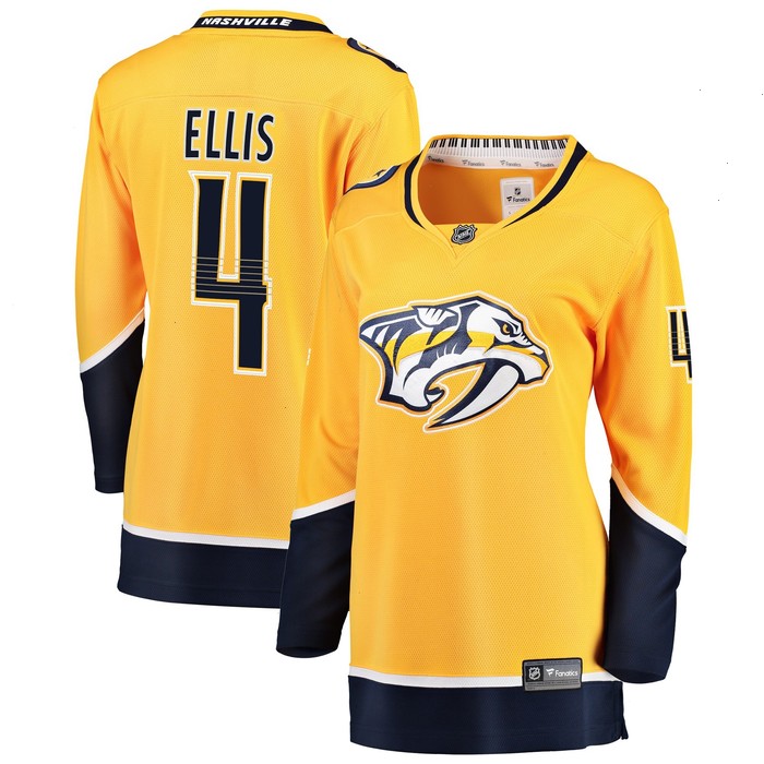 Ryan Ellis Nashville Predators Fanatics Branded Women's Breakaway Player Jersey - Gold