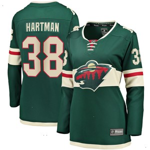 Ryan Hartman Minnesota Wild Fanatics Branded Women's Home Breakaway Player Jersey - Green