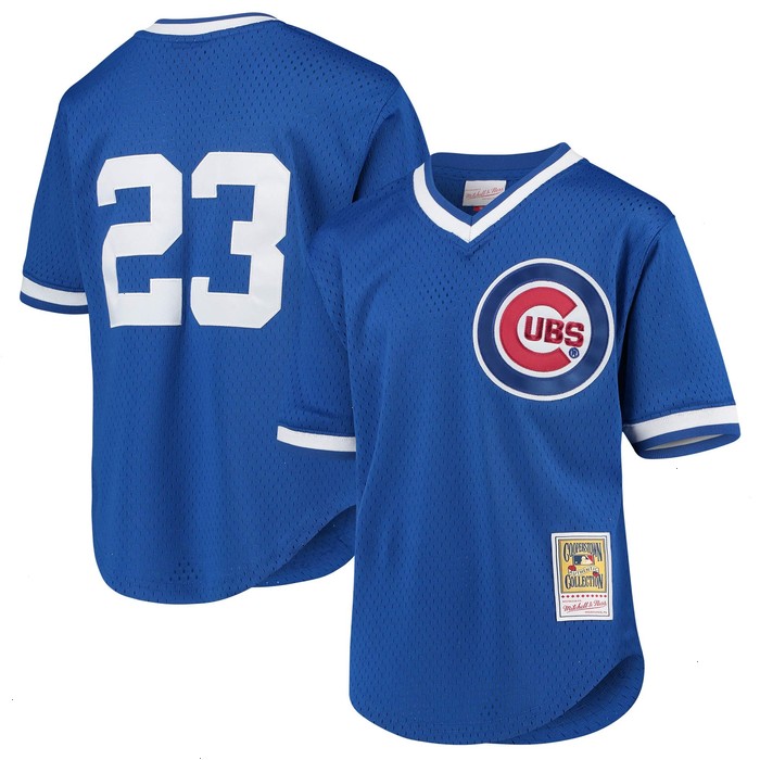 Ryne Sandberg Chicago Cubs Mitchell & Ness Youth Cooperstown Collection Mesh Batting Practice Jersey - Royal