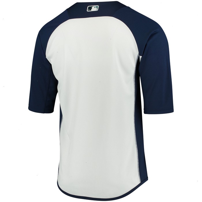 San Diego Padres Majestic Authentic Collection On-Field 3/4-Sleeve Batting Practice Jersey - Navy/White