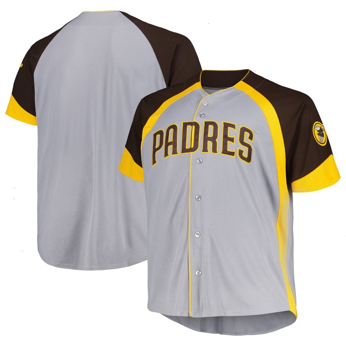 San Diego Padres Profile Big & Tall Colorblock Team Fashion Jersey - Gray