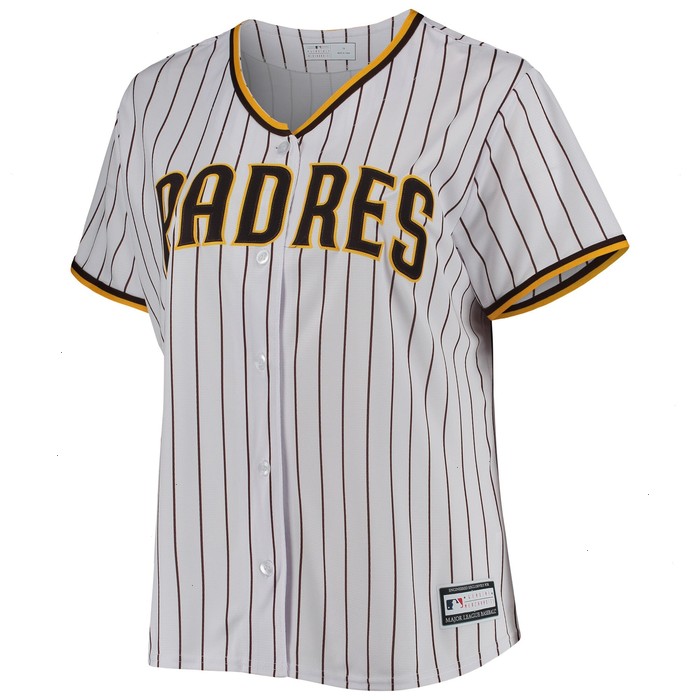 San Diego Padres Women's Plus Size Road Replica Team Jersey - White/Brown