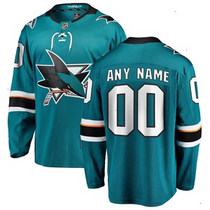 San Jose Sharks Fanatics Branded 2021/22 Home Breakaway Custom Jersey - Teal