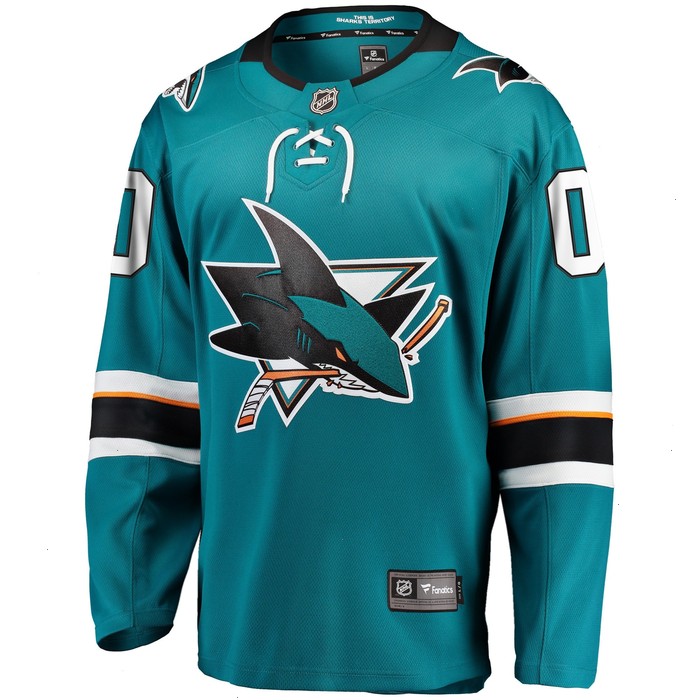 San Jose Sharks Fanatics Branded 2021/22 Home Breakaway Custom Jersey - Teal