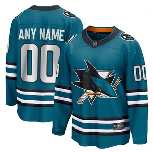 San Jose Sharks Fanatics Branded Home Breakaway Custom Jersey - Teal