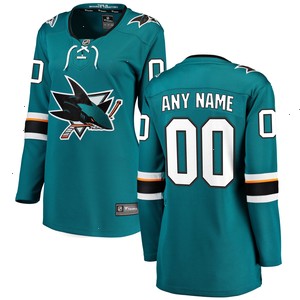 San Jose Sharks Fanatics Branded Women's 2021/22 Home Breakaway Custom Jersey - Teal