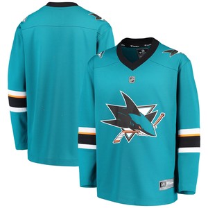 San Jose Sharks Fanatics Branded Youth Home Replica Blank Jersey - Teal