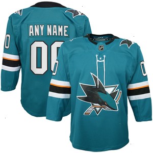 San Jose Sharks Youth 2019/20 Home Premier Custom Jersey - Teal