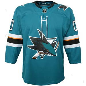 San Jose Sharks Youth 2019/20 Home Premier Custom Jersey - Teal