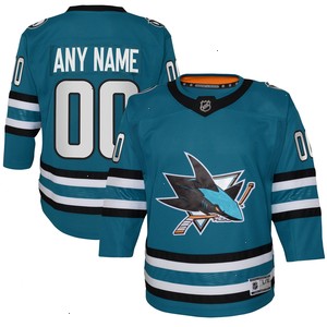 San Jose Sharks Youth Premier Custom Jersey - Teal