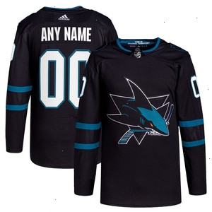 San Jose Sharks adidas Alternate Primegreen Authentic Pro Custom Jersey - Black