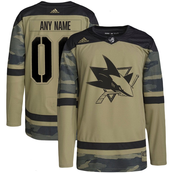 San Jose Sharks adidas Military Appreciation Team Authentic Custom Practice Jersey - Camo V1