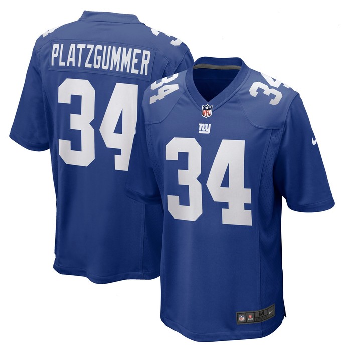 Sandro Platzgummer New York Giants Nike Game Player Jersey - Royal