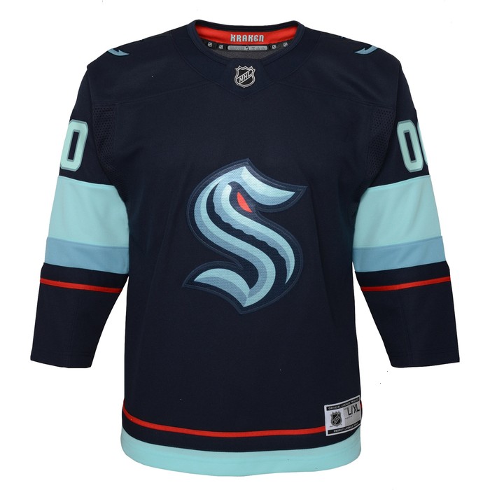 Seattle Kraken Youth Home Premier Custom Jersey - Navy