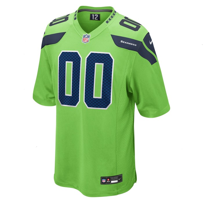 Seattle Seahawks Nike Alternate Custom Game Jersey - Neon Green