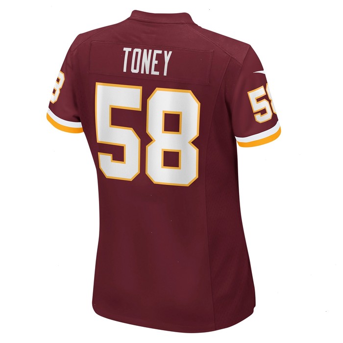 Shaka Toney Washington Football Team Nike Women's Game Jersey - Burgundy