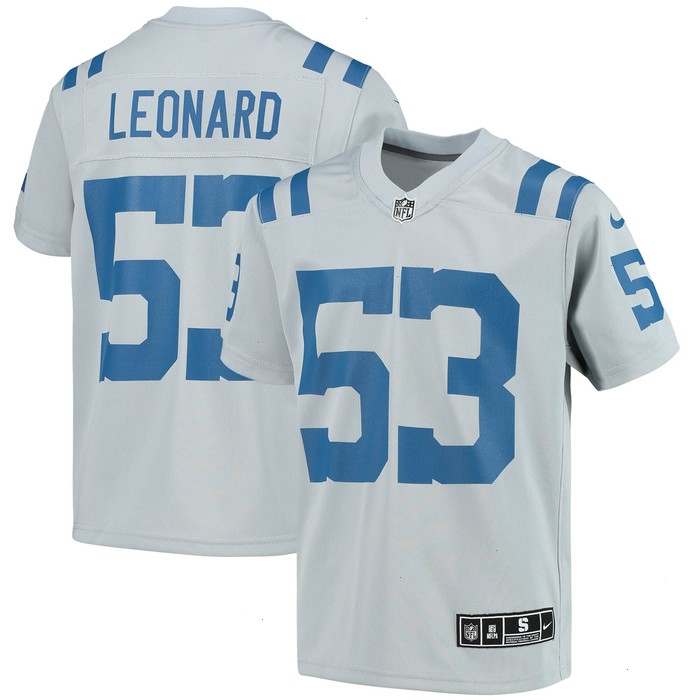 Shaquille Leonard Indianapolis Colts Nike Youth Inverted Team Game Jersey - Gray