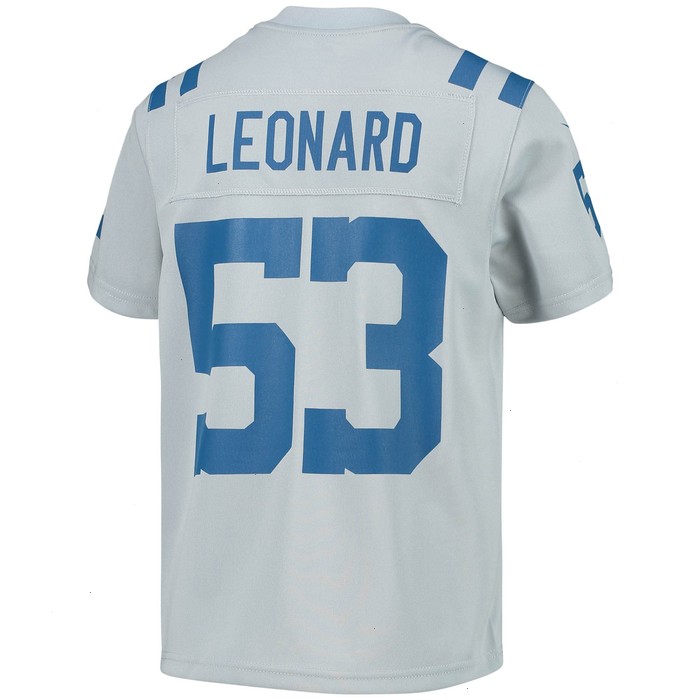 Shaquille Leonard Indianapolis Colts Nike Youth Inverted Team Game Jersey - Gray