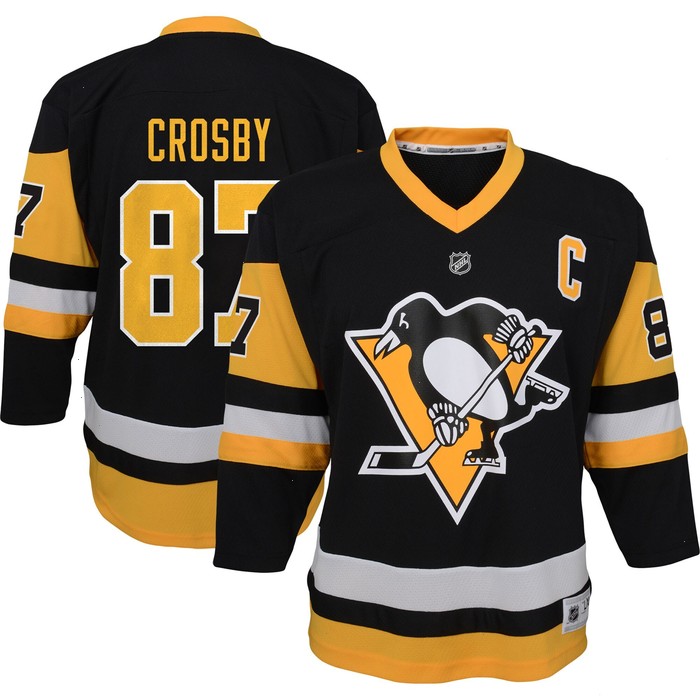 Sidney Crosby Pittsburgh Penguins Youth Captain Patch Home Replica Player Jersey - Black