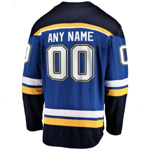 St. Louis Blues Fanatics Branded Home Breakaway Custom Jersey - Blue