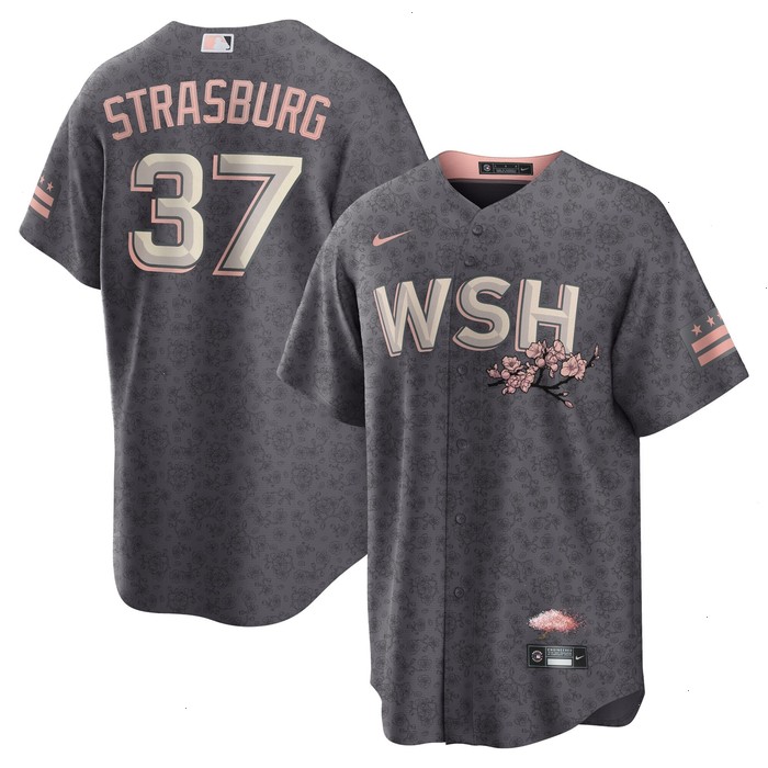 Stephen Strasburg Washington Nationals Nike City Connect Replica Player Jersey - Charcoal