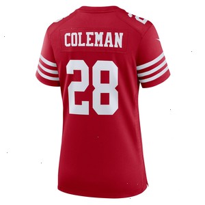 Tevin Coleman San Francisco 49ers Nike Women's Home Game Player Jersey - Scarlet