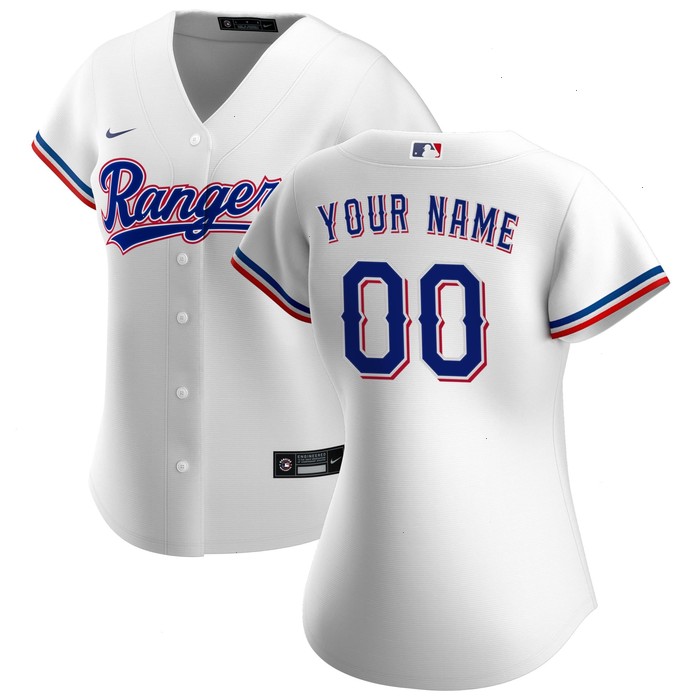 Texas Rangers Nike Women's Home Replica Custom Jersey - White