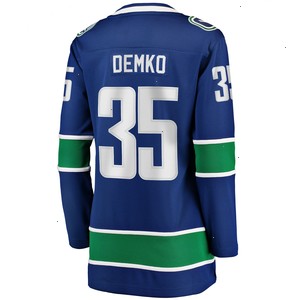 Thatcher Demko Vancouver Canucks Fanatics Branded Women's Home Breakaway Player Jersey - Blue