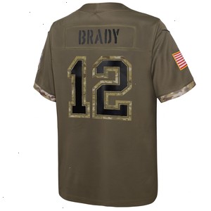 Tom Brady Tampa Bay Buccaneers Nike Youth 2022 Salute To Service Player Limited Jersey - Olive