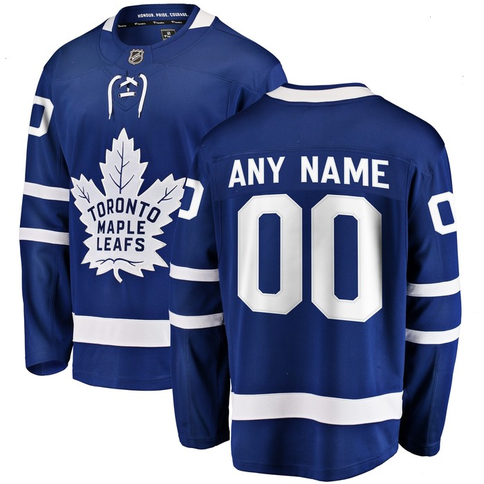 Toronto Maple Leafs Fanatics Branded Home Breakaway Custom Jersey - Blue