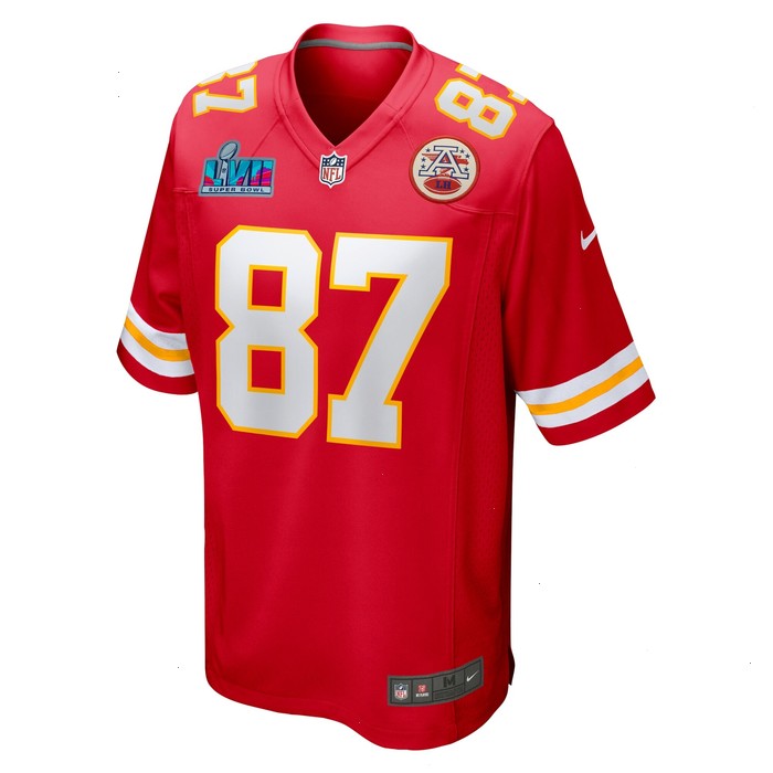 Travis Kelce Kansas City Chiefs Nike Super Bowl LVII Patch Game Jersey - Red