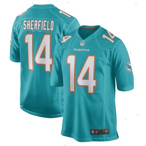 Trent Sherfield Miami Dolphins Nike Game Player Jersey - Aqua