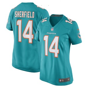 Trent Sherfield Miami Dolphins Nike Women's Game Player Jersey - Aqua